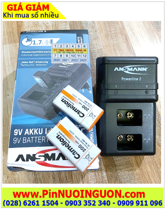 Ansman Powerline 2 _Bộ sạc kèm 2 pin sạc 9v Camelion NH-9v200BP1 (9v200mAh) Vỏ màu Cam